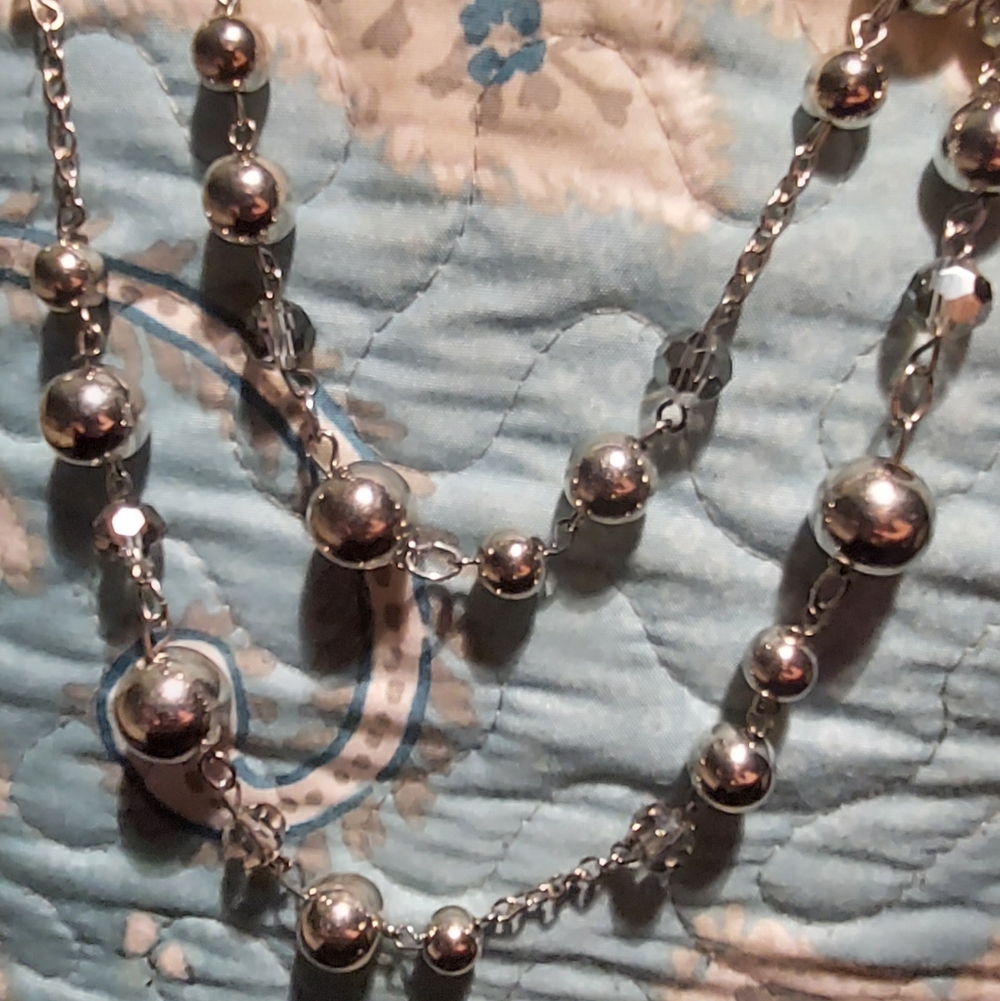 Elegant Silver Beaded Necklace